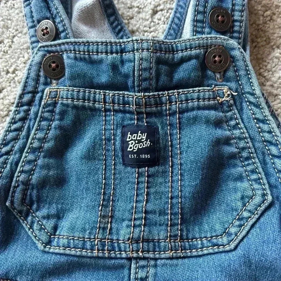 18-24 M Blue Jean Overalls W Flannel Shirt - Picture 5 of 7
